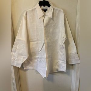 Men’s Lands’ End 100% White Cotton Casual/Dress Button Down Long Sleeved Shirt